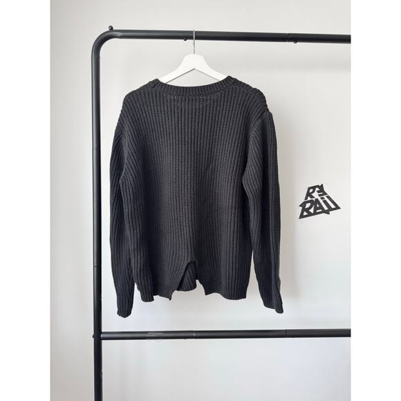 Heliot Emil Heavy Knit Riveted Sweater Black - Picture 2 of 7